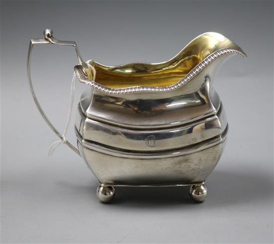 A George III silver cream jug, London, 1812, 5.5 oz.
